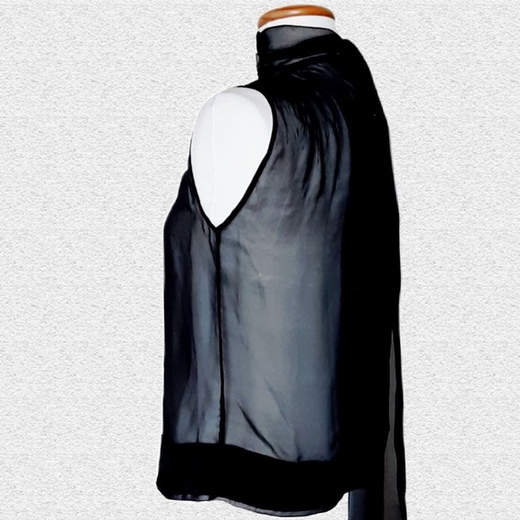 Sz10 ALBERTA FERRETTI ITALIAN SILK Classic Vintage Pure Italian Silk Black Top - Picture 4 of 7